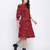 Verve red animal printed button dowm women dress