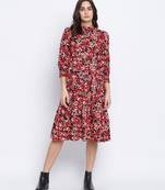 Whirling motif printed women dress