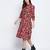 Whirling motif printed women dress
