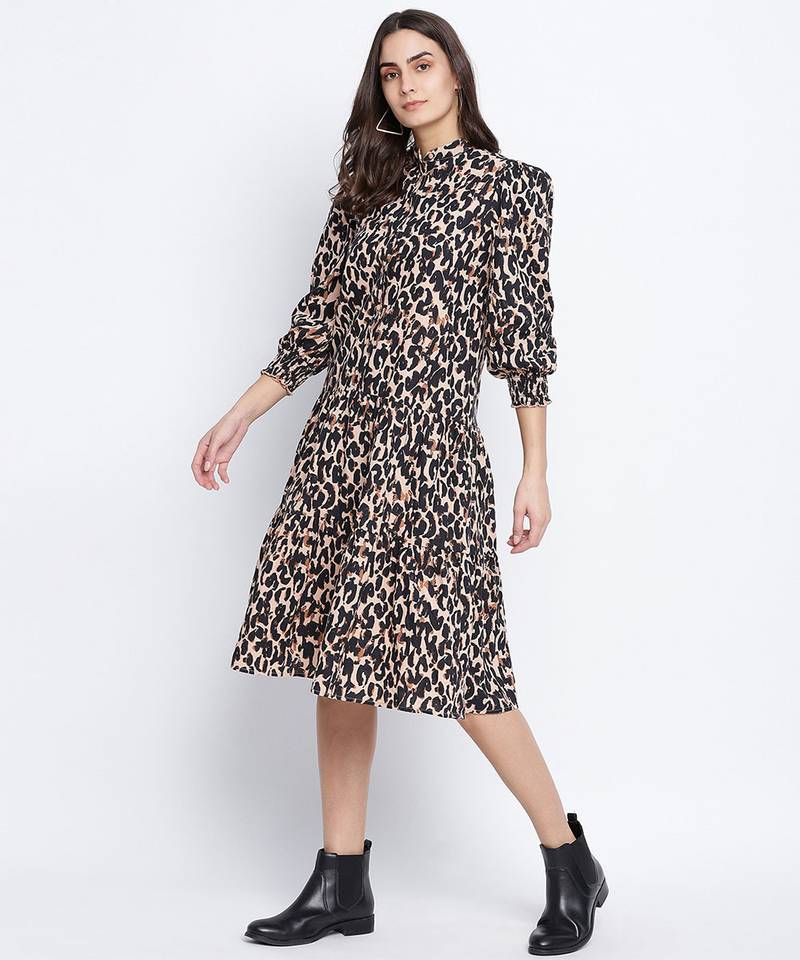 Razzle dazzle jaguar print women dress