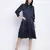 Jacquine Blue button down women Satin Print dress