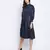 Jacquine Blue button down women Satin Print dress