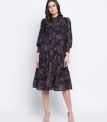 Pestalallic floral print button down dress