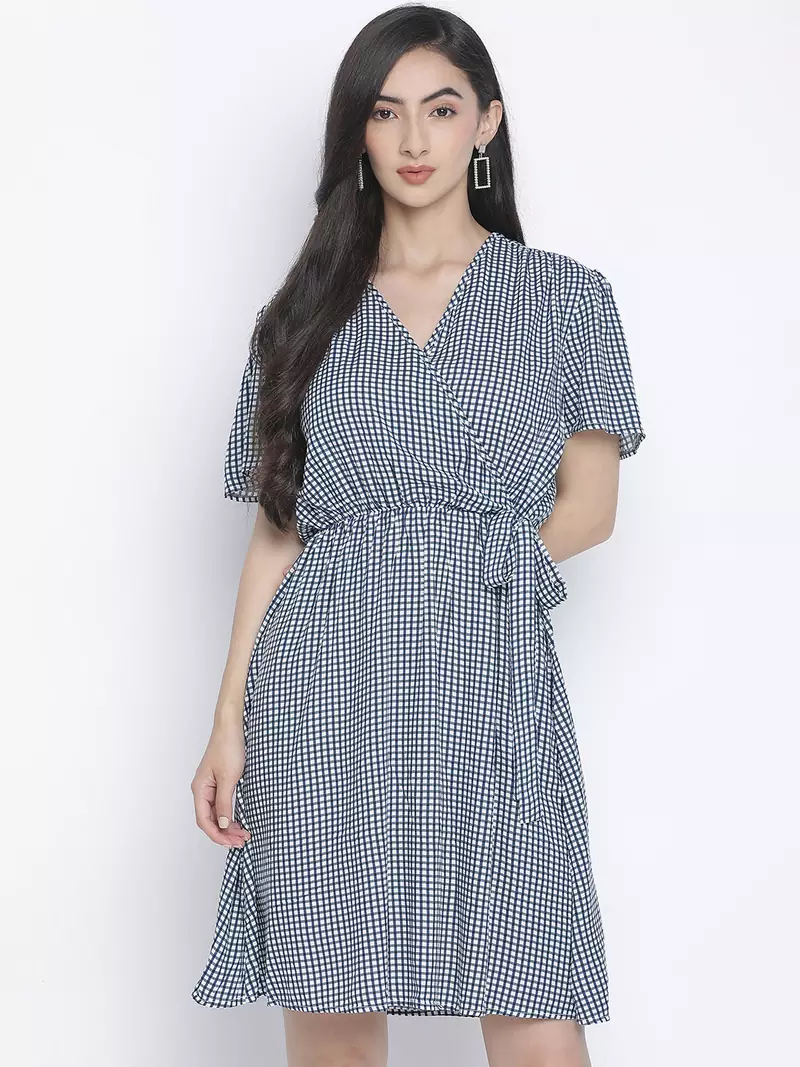 Bang on blue women wrap dress