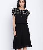 Glamour Black embroidery  fashion women dress