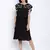Glamour Black embroidery  fashion women dress