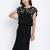 Glamour Black embroidery  fashion women dress