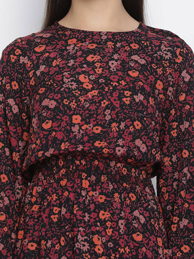 Heart throb floral print elasticated women dress
