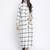 Check saga checker print long maternity dress