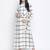 Check saga checker print long maternity dress