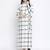 Check saga checker print long maternity dress