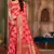 Peach woven banarasi silk saree with blouse