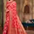Peach woven banarasi silk saree with blouse