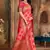 Peach woven banarasi silk saree with blouse