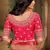 Peach woven banarasi silk saree with blouse