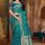 Light blue woven banarasi silk saree with blouse