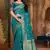 Light blue woven banarasi silk saree with blouse