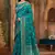 Light blue woven banarasi silk saree with blouse