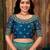 Light blue woven banarasi silk saree with blouse