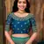Light blue woven banarasi silk saree with blouse