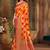 Orange woven banarasi silk saree with blouse