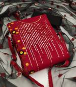 Red sequins cotton salwar