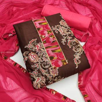 Brown embroidered cotton salwar 1