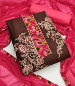 Brown embroidered cotton salwar