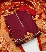 Maroon embroidered cotton salwar