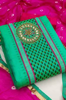 Green hand woven chanderi salwar