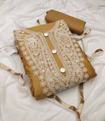 Beige embroidered cotton salwar