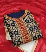 Blue embroidered cotton salwar