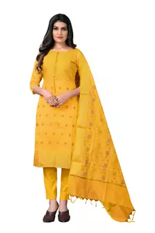 Yellow woven  salwar
