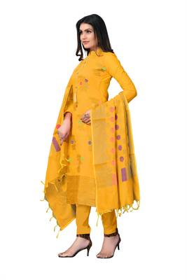 Yellow woven salwar 2