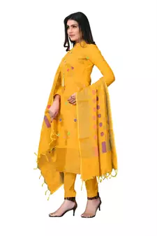 Yellow woven salwar