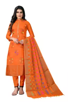 Orange woven  salwar