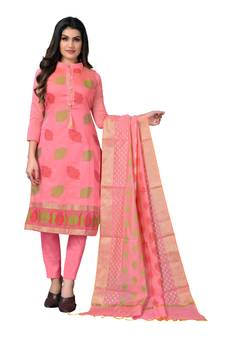 Pink woven  salwar