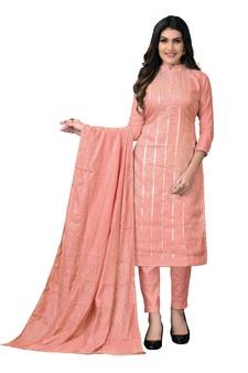 Peach woven chanderi salwar