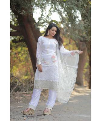 off-white faux_georgette   Top &    Bottom &    Dupatta 1