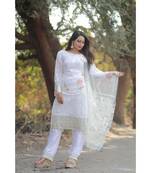 off-white faux_georgette   Top &    Bottom &    Dupatta