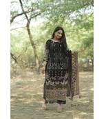 black faux_georgette   Top &    Bottom &    Dupatta