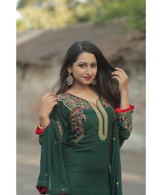 green faux_georgette   Top &    Bottom &    Dupatta 4