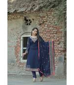 blue georgette   Top &    Bottom &    Dupatta