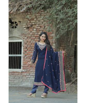 blue georgette   Top &    Bottom &    Dupatta 3