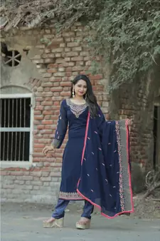 blue georgette   Top &    Bottom &    Dupatta