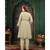 Women's Pista Faux Georgette Stitched Top With Bottom 3/4 Sleeve Embroidered Flared Top (Kurta Pant Set)