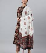 Black floral print cotton salwar