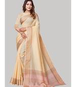 Cream Cotton Silk Party Wear Sarees