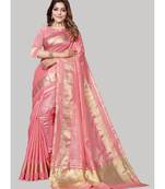 Baby Pink Cotton Silk Party Wear Sarees