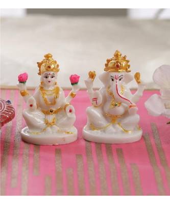 White Marble Laxmi Ganesh Idol by Gallery99 1